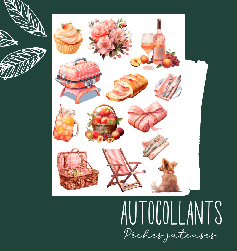 Autocollants Pêches juteuses