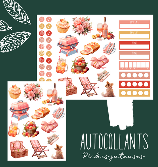 Autocollants Pêches juteuses