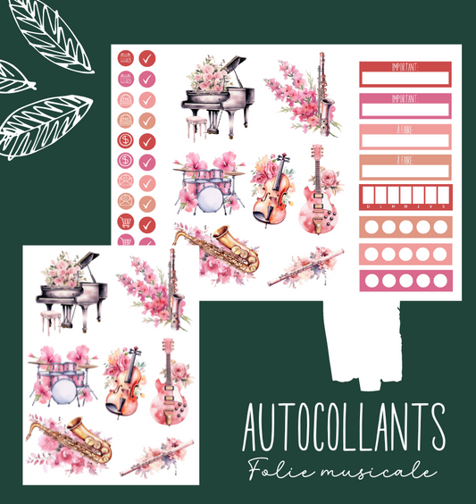 Autocollants Folie musicale