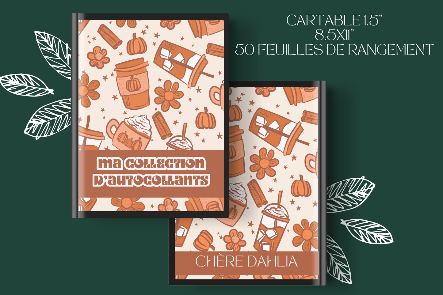 Classeur d'autocollants Café D'automne