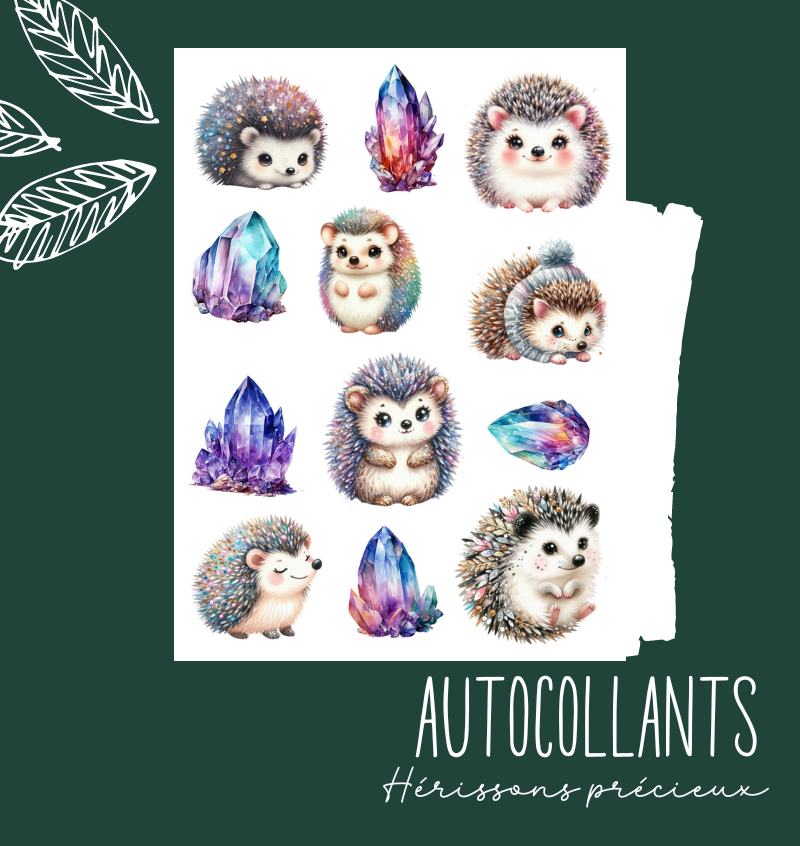 Autocollants Hérissons précieux