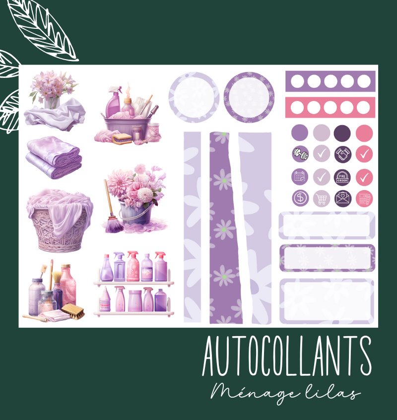 Autocollants Ménage lilas