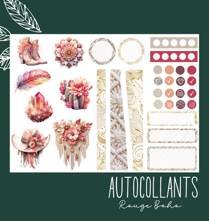 Autocollants Rouge Boho