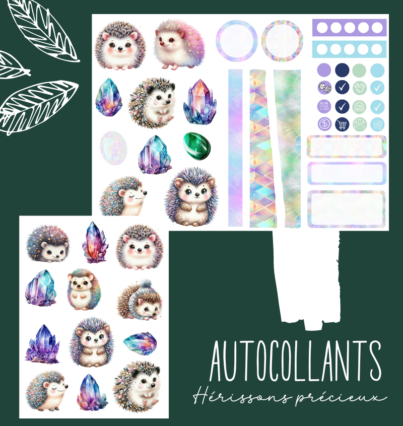 Autocollants Hérissons précieux