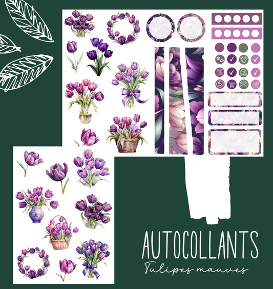 Autocollants Tulipes mauves