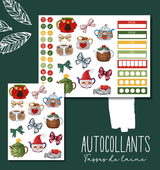 Autocollants Tasses de laine