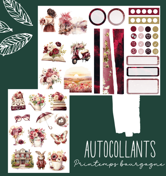 Autocollants Printemps bourgogne