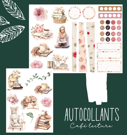 Autocollants Café lecture