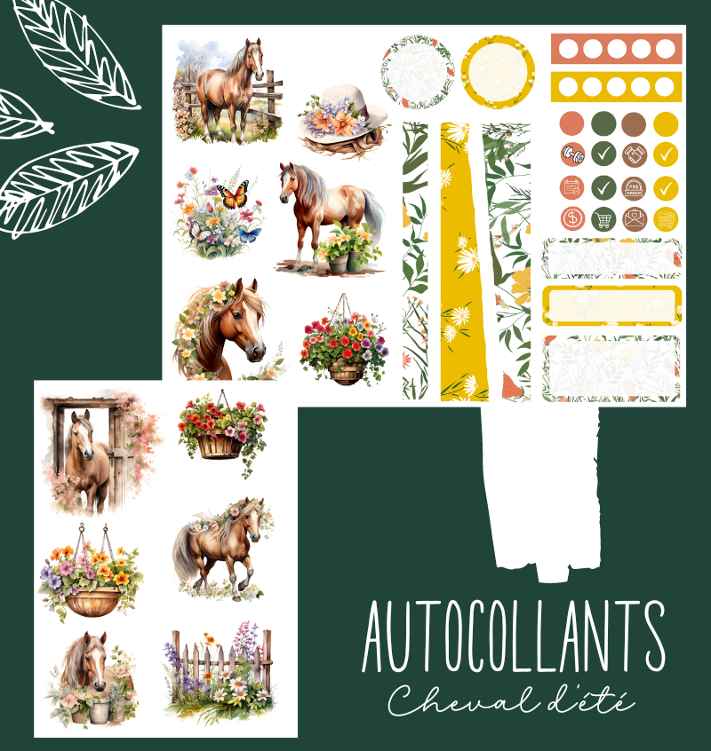 Autocollants Cheval d'été