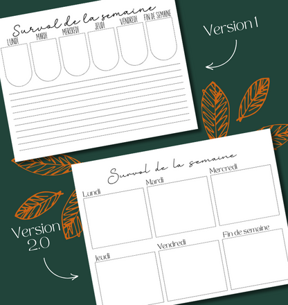 Planificateur hebdomadaire Scolaire